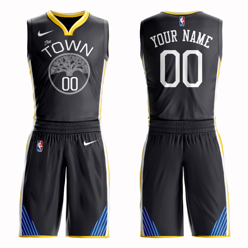 Men 2019 NBA Nike Golden State Warriors 00 black Customized jersey